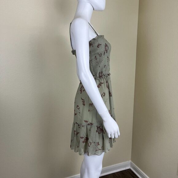 Wilfred Womens Size M Green Tempest Sleeveless Smocked Tiered Chiffon Mini Dress - Picture 10 of 15